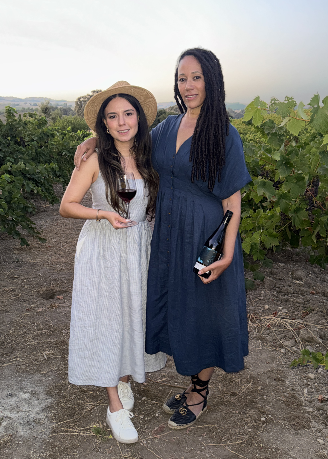 Christy and Robin McBride in a vineyard.